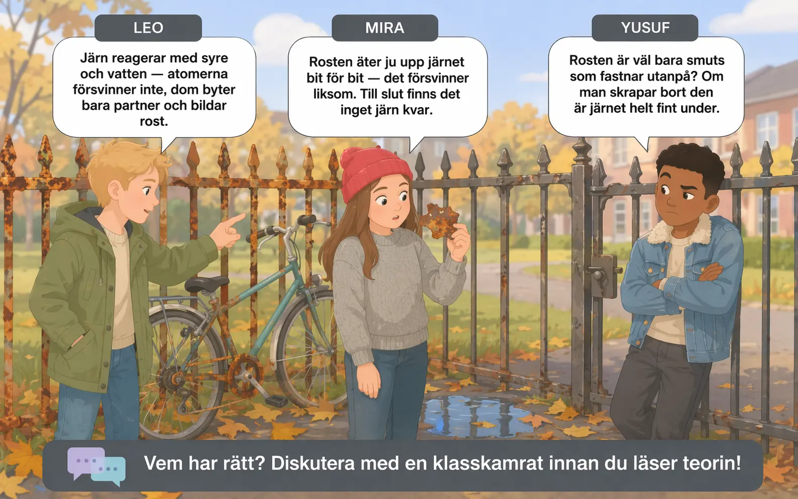 Concept cartoon till 1.5 Kemiska reaktioner