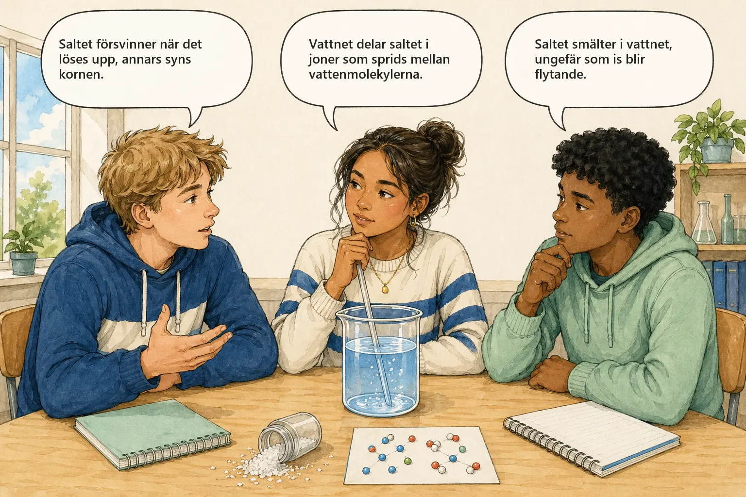 Concept cartoon till 2.1 Vattens egenskaper
