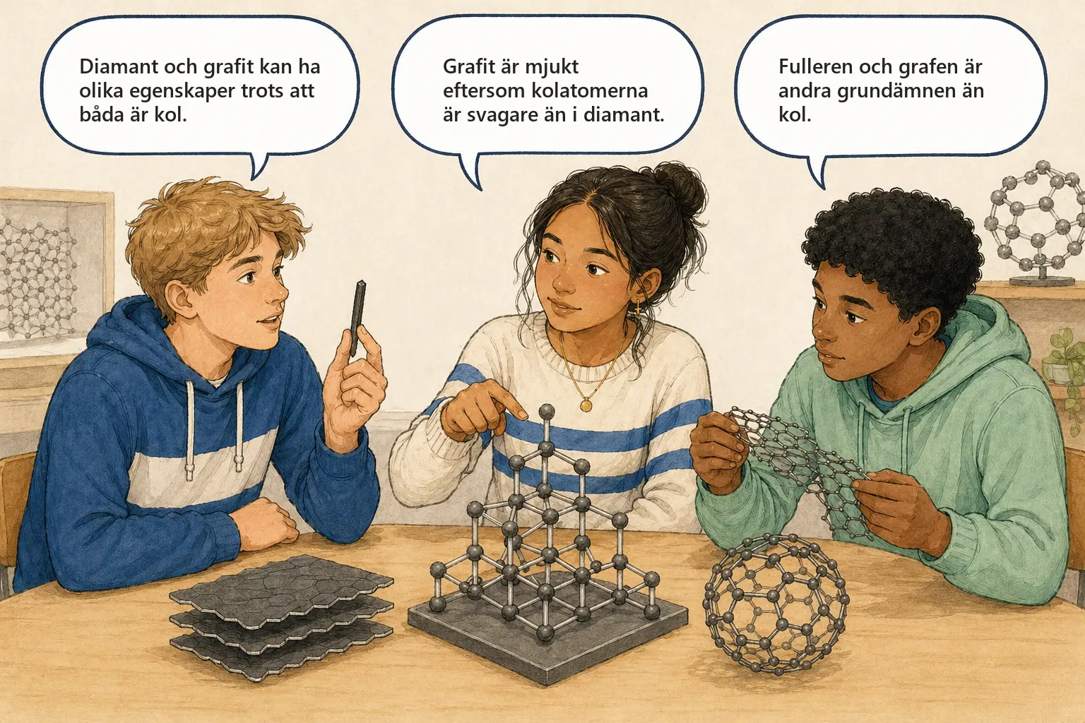 Concept cartoon till 3.1 Kolatomen