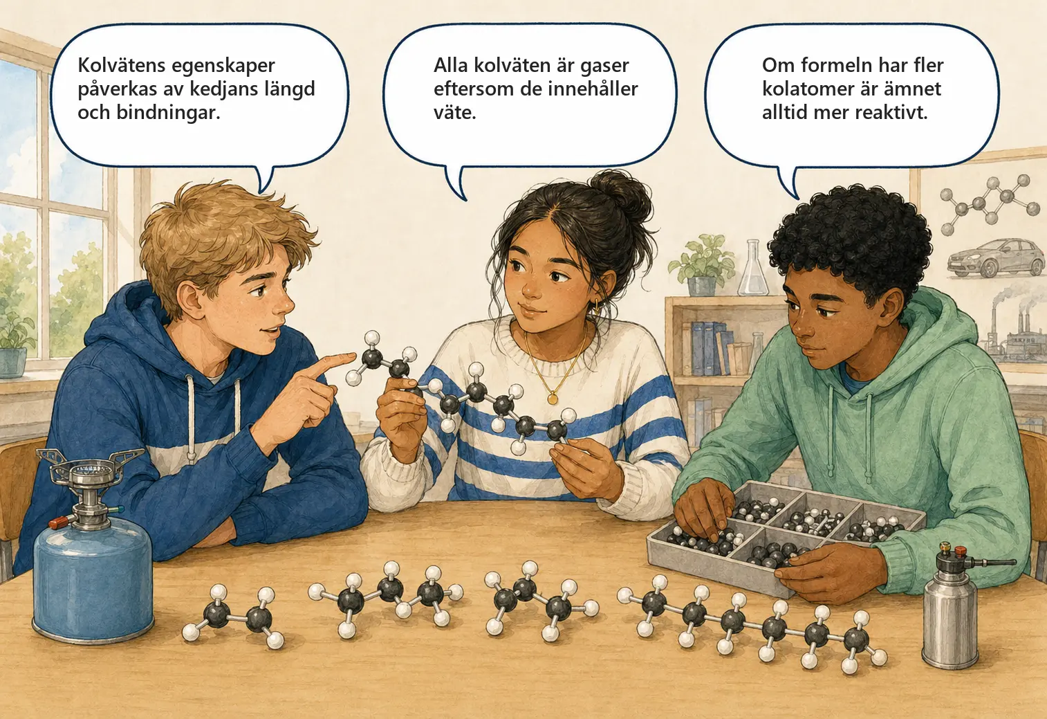 Concept cartoon till 3.2 Kolväten