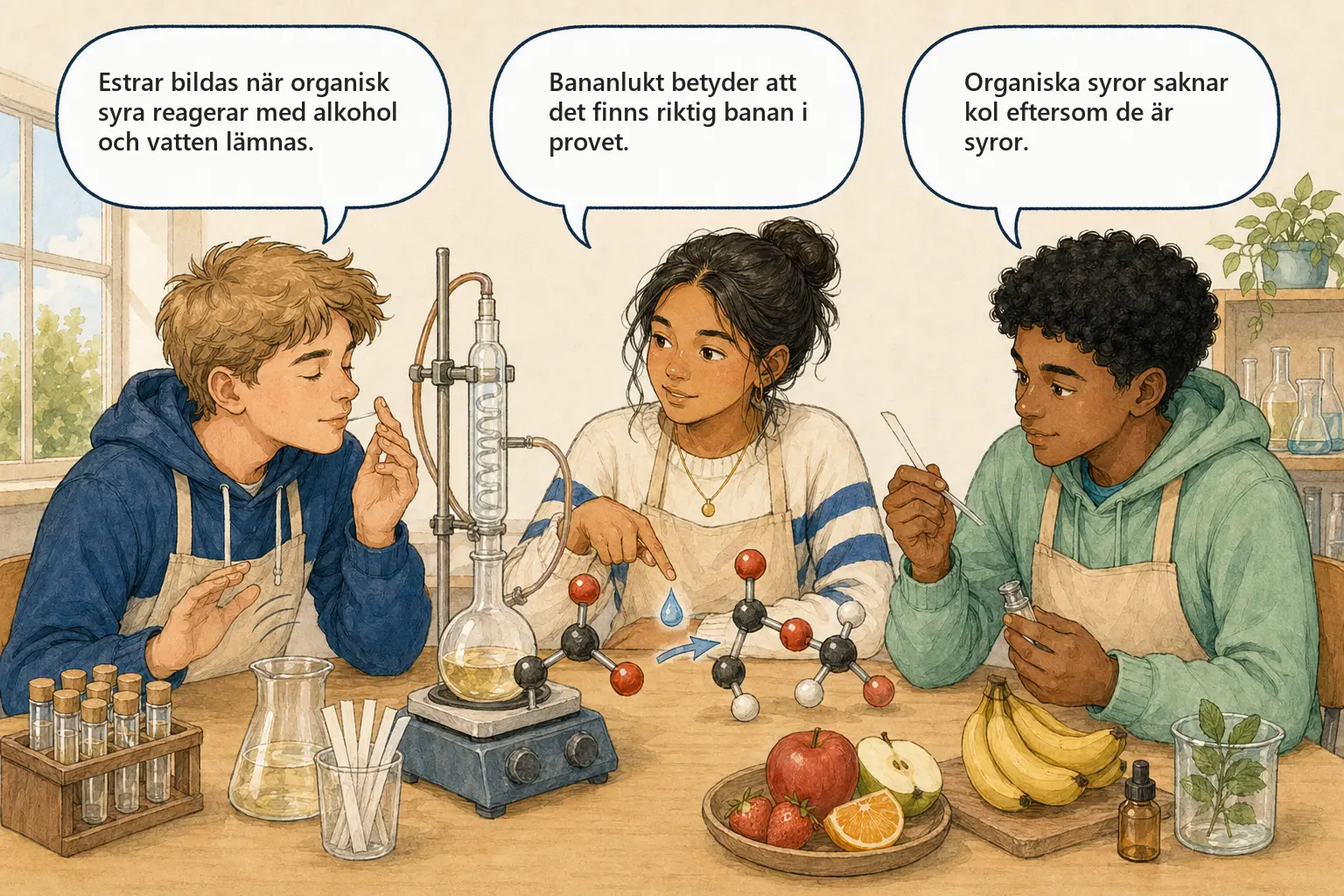 Concept cartoon till 3.5 Organiska syror och estrar